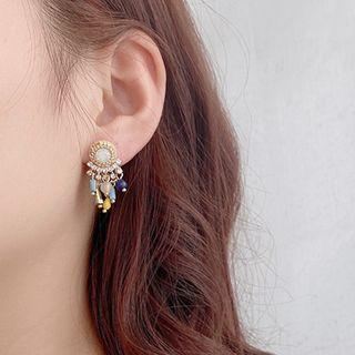 Faux Crystal Fringed Earring 1 Pair - Re2062 - 925 Silver - As Shown In Figure - One Size