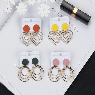 Layered Heart / Hoop Dangle Earring