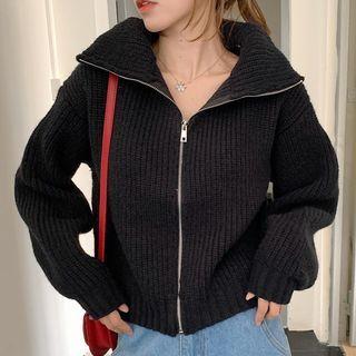 Turtleneck Zipped Cardigan
