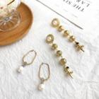 Irregular Scallop / Faux Pearl Earring (various Designs)