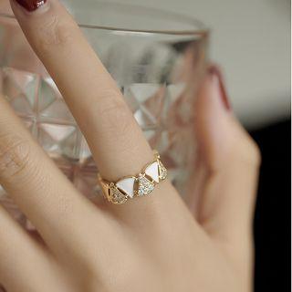 Rhinestone Alloy Ring Gold - One Size