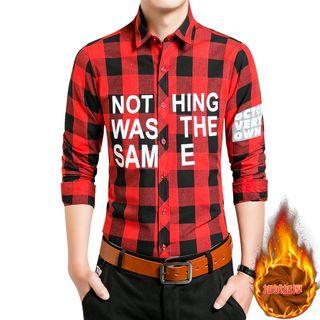 Lettering Checked Shirt