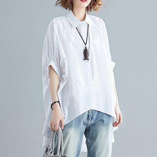 High-low Elbow-sleeve Shirt