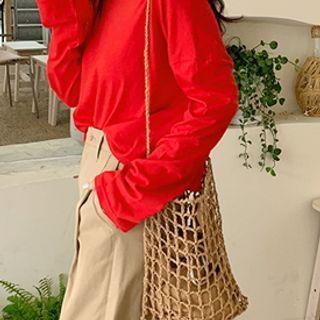 Straw Beach Bag & Inset Pouch