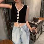 Lace Up Tank Top Tank Top - One Size