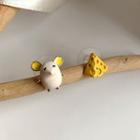 Non-matching Glaze Mouse & Cheese Earring