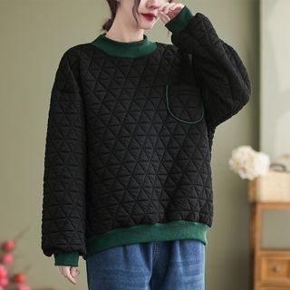 Pocket Detail Quilted Sweatshirt