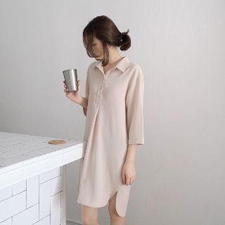 Tie-waist Chiffon Polo Dress