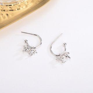 Unicorn Dangle Open Hoop Earring