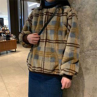 Plaid Sweatshirt Coffee Plaid - One Size