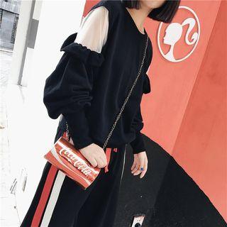Mesh-shoulder Light Pullover