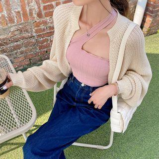 Set: Cardigan + One Shoulder Top
