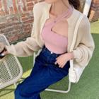 Set: Cardigan + One Shoulder Top