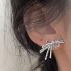 Rhinestone Bow Earring White - 1439a#