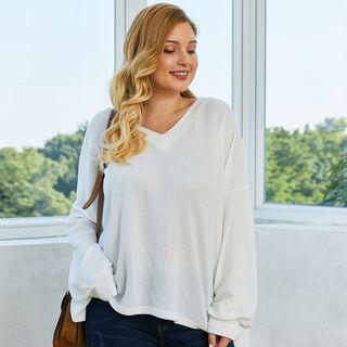 Plus Size V-neck Sweater