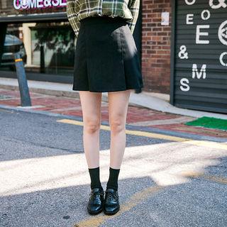 Pleated-hem Mini Skirt