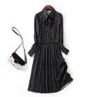 Ruffled Dotted Midi A-line Shirtdress