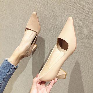 Patent Square-toe High Heel Pumps