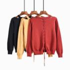 Cross Strap-back Cutout-shoulder Knit Sweater