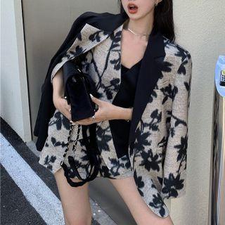 Floral Print Blazer / Button-up Vest / Shorts