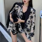 Floral Print Blazer / Button-up Vest / Shorts