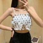 Heart Cropped Camisole Top White - One Size