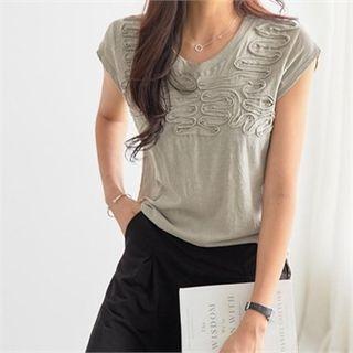 Cap-sleeve Frilled Tank Top