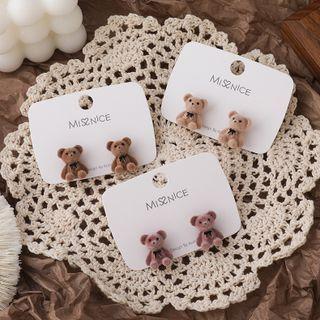Chenille Bear Stud Earring