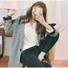 Long-sleeved Plaid Blazers