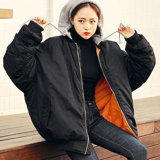 Hooded Zip-up Flight Jacket