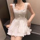 Sleeveless Mini A-line Dress White - One Size