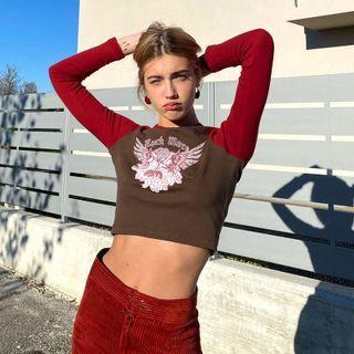 Raglan Sleeve Graphic Print T-shirt