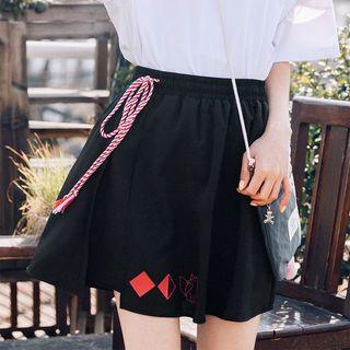 Fox Print A-line Skirt