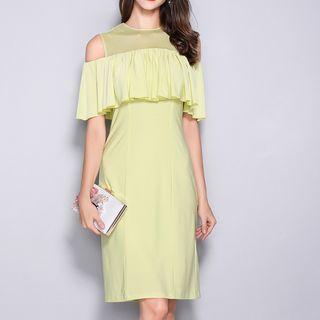 Short-sleeve Cold Shoulder Party Dress