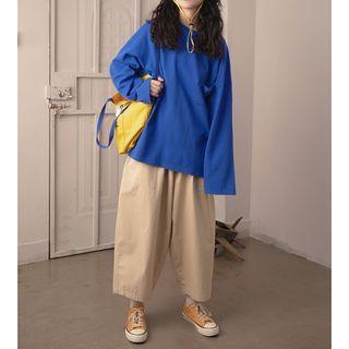 Long-sleeve Front-pocket T-shirt
