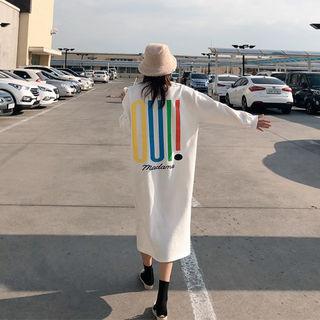 Oui! Letter Long Sweatshirt Dress