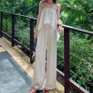 Set: Tube Top + Wide-leg Pants