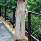 Set: Tube Top + Wide-leg Pants
