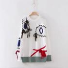 Patterned Sweater White - One Size