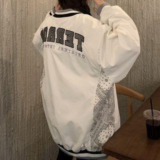 Long-sleeve Stand-collar Embroidered Baseball Jacket