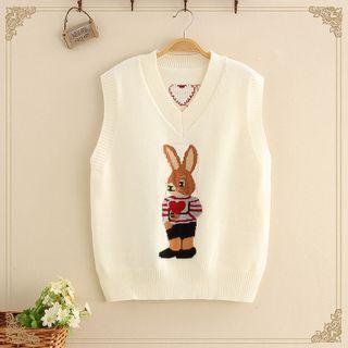 Rabbit Jacquard Knit Vest