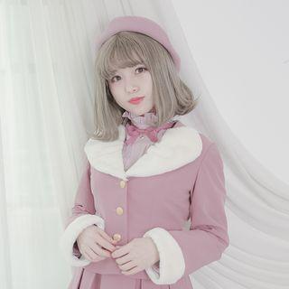 Furry Trim Cropped Coat
