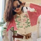 Floral Crochet Cropped Cardigan