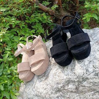 Platform Faux-suede Sandals