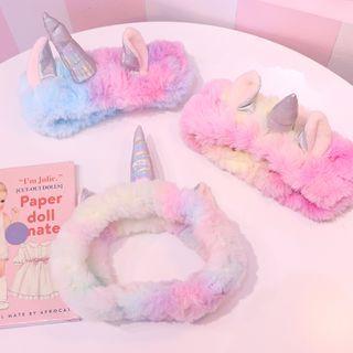 Chenille Unicorn Face Wash Headband