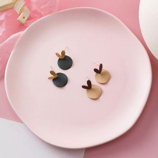 Matte Heart & Disc Earring