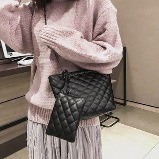 Faux-leather Argyle Satchel With Pouch