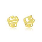 Sterling Silver Plated Gold Fashion Sweet Ice Cream Asymmetric Stud Earrings Golden - One Size
