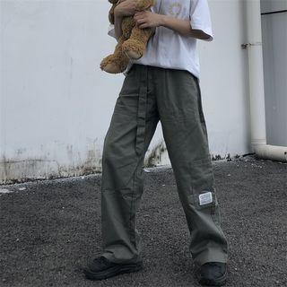 Side-pocket Straight-cut Casual Pants