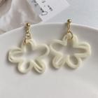 Flower Drop Earring 1 Pair - Silver Needle - White - One Size